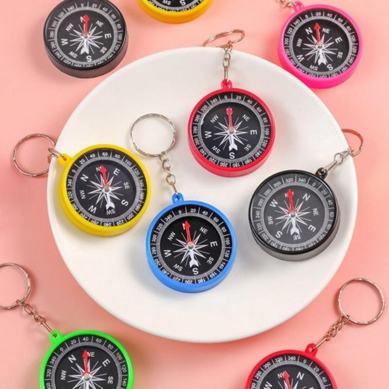 Product Introduction of Durable Alloy, Plastic Outdoor Pocket Compass Mini Rotundity Keychain Mini Compass Pendant Outdoor Compass 9