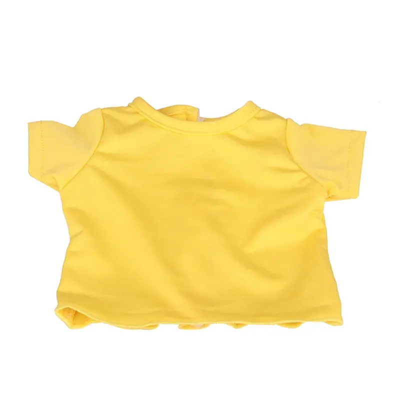 Solid Color Short Sleeve T-shirt for 18 Inch Doll, 1 Count Short Sleeve T-shirt, Fashionable Doll Accessories for Girls, Doll Accessories for Kids, Doll Clothes for Girls 6