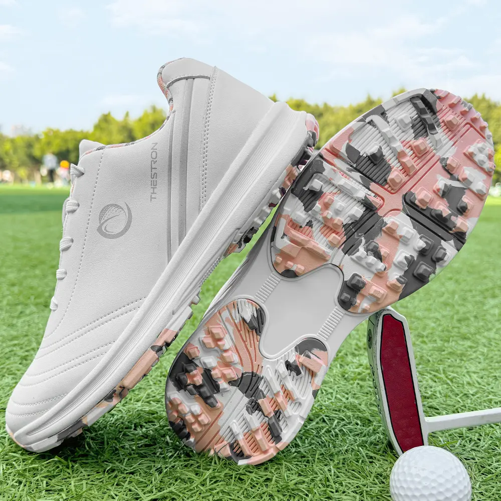 Professional Golf Shoes Women’s Casual Models Waterproof Breathable Non Slip  Outdoor Walking Sports Shoes White Pink