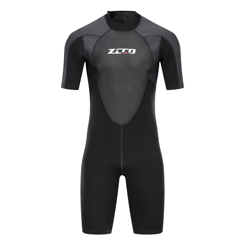 3mm Men's One-piece Short-sleeve Diving Suit Sun Protection Thermal Surfing Suit Deep Diving Thickened Snorkeling Suit Medium Large Size Swimming Suit