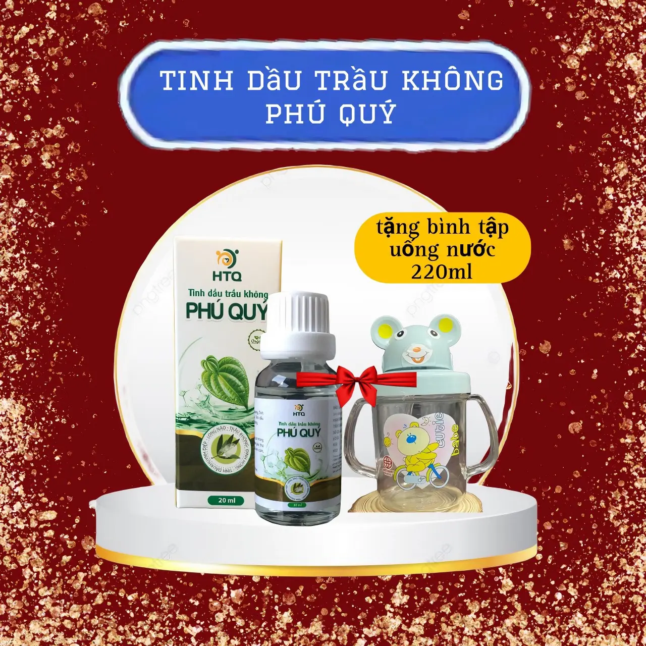 Tinh dầu trầu không Phú Quý 20 ml tặng bình tập hút giúp cải thiện ho đờm, khò khè sổ mũi