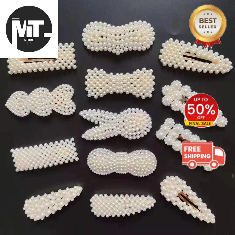Kẹp Tóc Đính Ngọc Trai Đơn Giản Dễ Thương Cho Nữ 3
