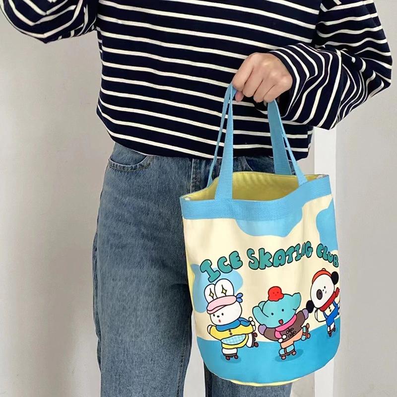 Product Introduction of Túi Bucket Vải Bố, Phong Cách Thường Ngày Tote, Dành Cho Nữ, In Hình Hoạt Hình, Túi Ăn Trưa, Túi Mua Sắm, Túi Đi Học 20