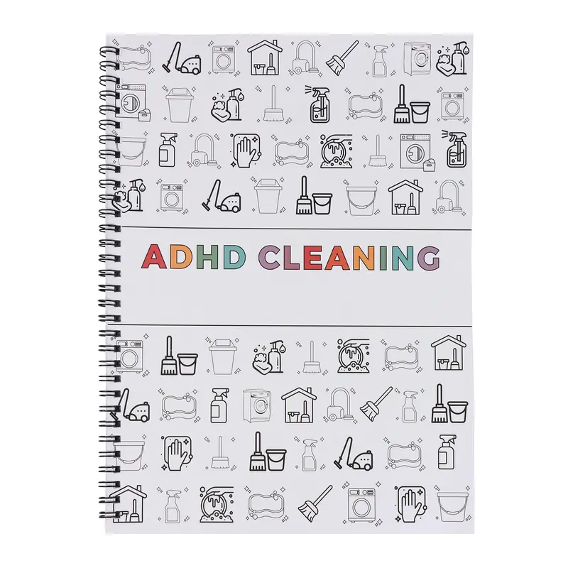 Cleaning Tool Pattern Planner Notebook, 1 Count Weekly & Monthly Planner Notebook, Household Cleaning Schedule Notebook, Office Stationery & Calendar Supplies 5