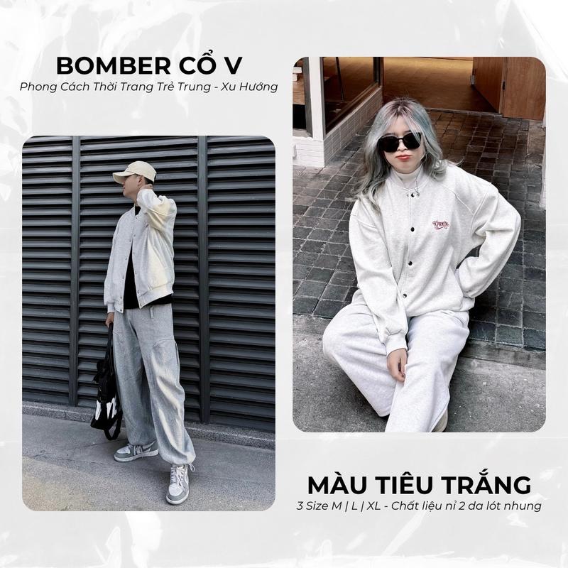 [DEAL MỞ BÁN] ÁO KHOÁC BOMBER KAPARI CỔ BẺ THỜI TRANG UNISEX NAM NỮ HOT TREND THÊU LOGO NỔI 1