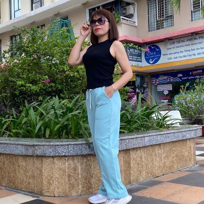 [ 8 màu ] QUẦN DA CÁ  ống rộng suông nữ cạp chun chất da cá có dây rút, quần vải ống rộng nỉ thun xuông dài cao cấp Women Ong Pants