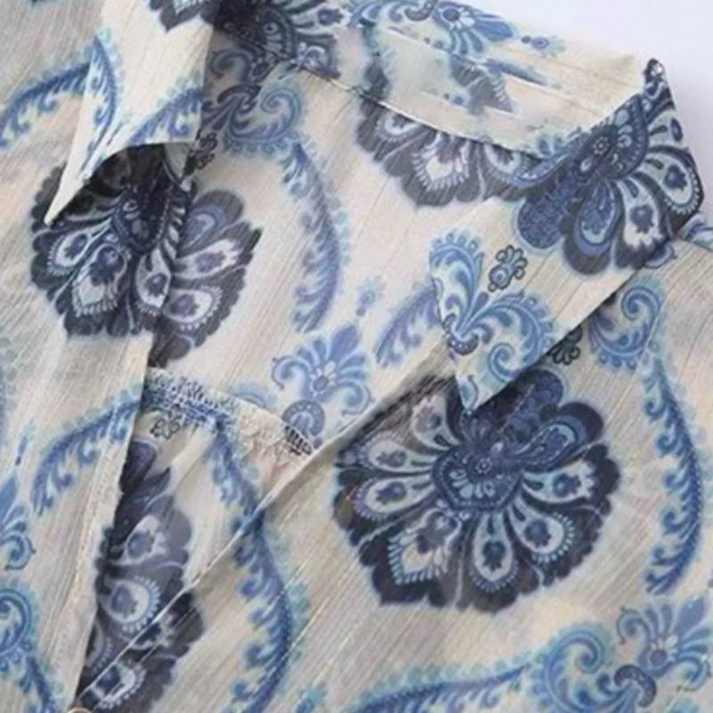 Sơ mi xanh họa tiết siêu hot qc xuất 1
