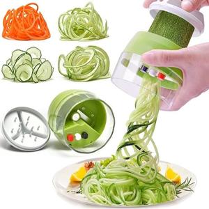 Cortadora de verduras en espiral de mano, rallador de verduras ajustable de 1 cuenta, artilugio de cocina para cortar, pelar, triturar, para varias verduras
