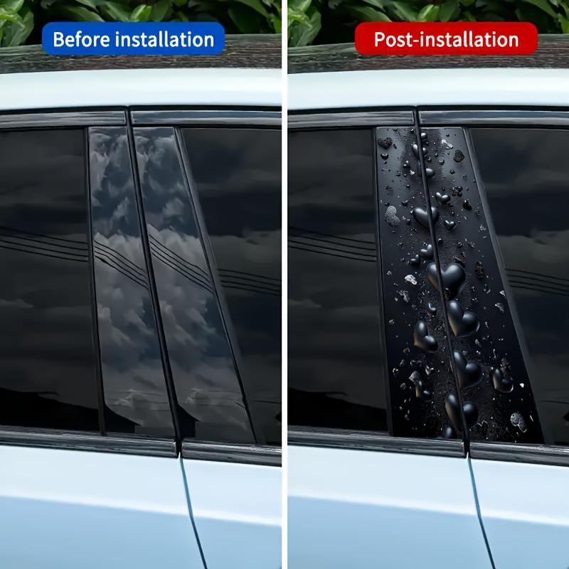 Car Heart Pattern Sticker, Car B Pillar Sticker, Anti-scratch DIY Art Protective Cover, Easy To Apply and Durable Car Exterior Sticker for Sedan, SUV, MPV 3