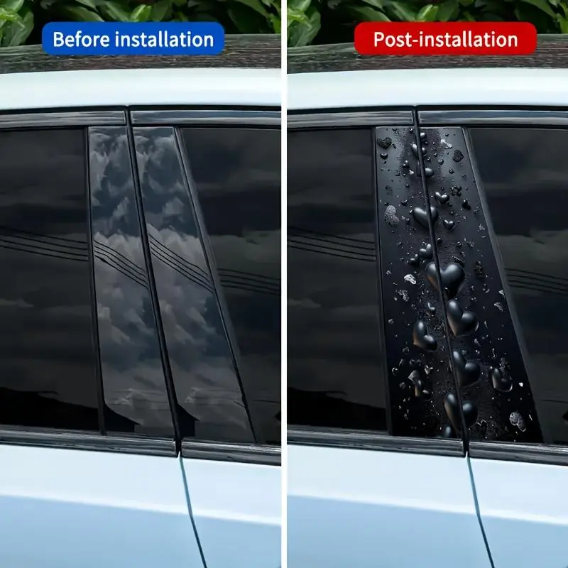 Car Heart Pattern Sticker, Car B Pillar Sticker, Anti-scratch DIY Art Protective Cover, Easy To Apply and Durable Car Exterior Sticker for Sedan, SUV, MPV 3