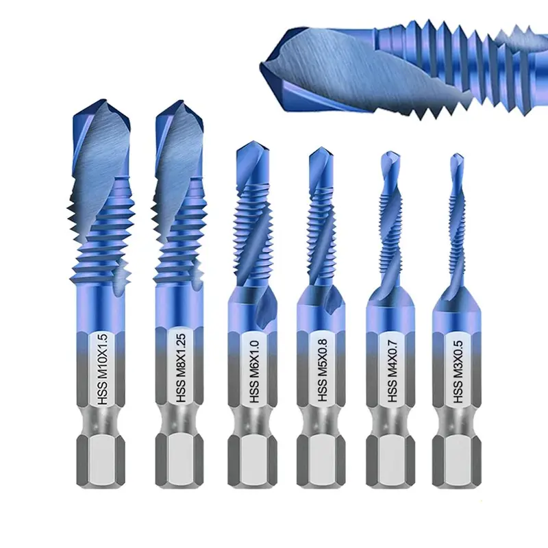 Spiral Drill Bit Set, High Speed Steel Drill Bit Set, Hex Shank Twist Drill Bit, Power Tool Accessories for Drilling, Home Accessories 0