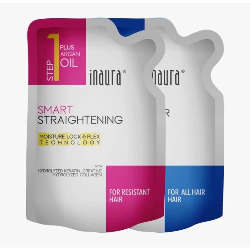 Inaura Magia Straight Smoothing Keratin System Pouch 130ML Step 1 & Step 2 All Variant Lengkap - paket lengkap sudah termasuk step 1 & step 2 Meluruskan 4
