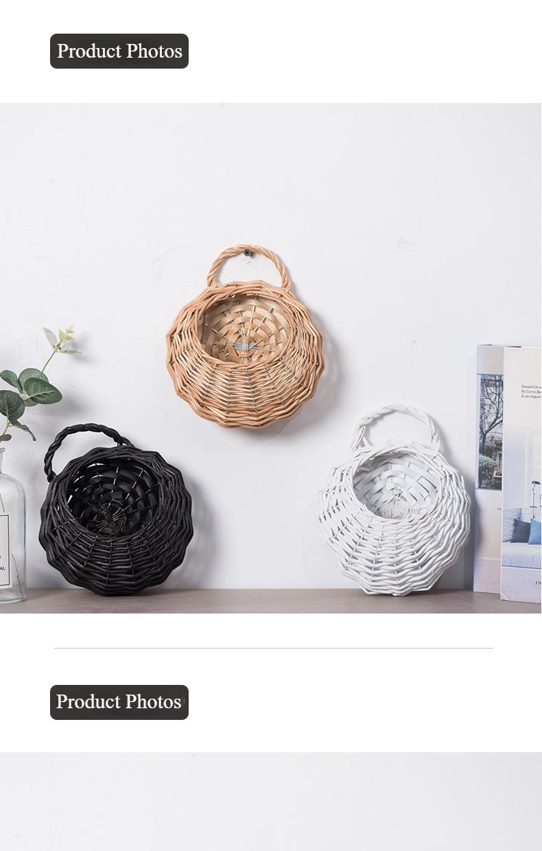 Product Introduction of Rattan Flower Basket Willow Wall Hanging Flower Pot Creative Hand Woven Hanging Flower Basket Storage Basket Succulent Wall Hanging Flower Pot Organiser 8