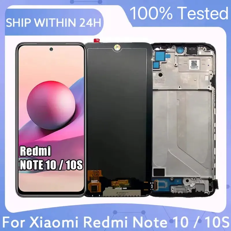 6.43 "Super AMOLED for Xiaomi Redmi Note 10 LCD display with touch screen digitizer assembly for Redmi note10s m2101k7ag display
