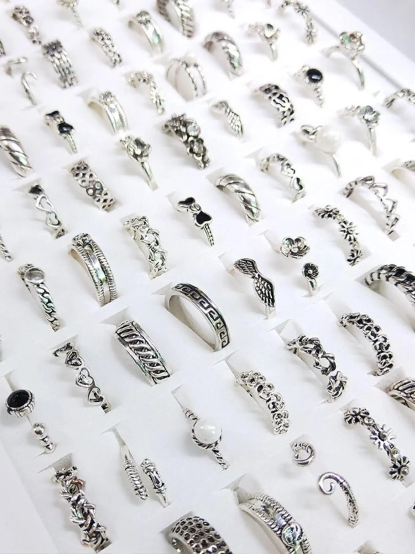 Random Style Vintage Texture Metal Ring Set, 2024 New Style Fashion Jewelry for Party, Daily Clothing Decor, Trendy All-match & Exquisite Jewelry for Birthday Gift