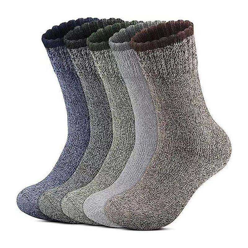 Product Introduction of Tất Khăn Dày Mùa Đông Cho Nam, 5 Đôi, Siêu Dày, Tất Đi Bộ Đường Dài, Tất Giữ Nhiệt, Thích Hợp Cho Thời Tiết Lạnh, Tất Đi Sàn Ấm Áp 19