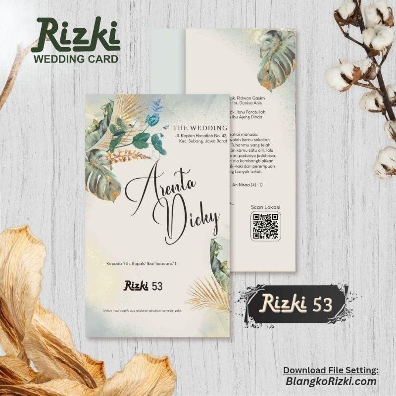 Undangan Pernikahan RIZKI 53 Elegan Modern Paket Lengkap 100 PCS Gratis Label & Plastik - JanjiKita | Default