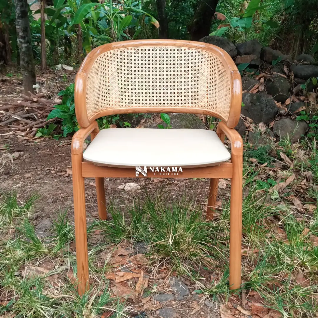 Kursi Cafe Rotan Minimalis Kayu Jati