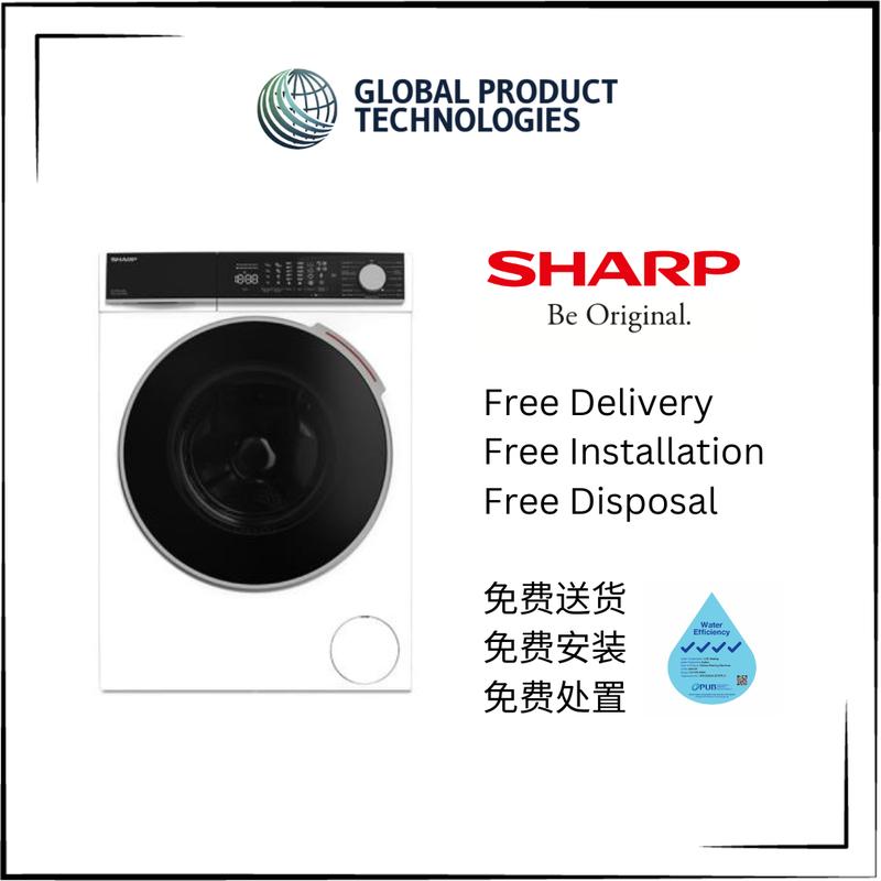 SHARP ES-FW914SW 9KG WHITE FRONT LOAD WASHING MACHINE 0