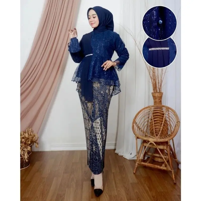 AURORA SELENDANG SERUTTY/ KEBAYA MODERN/ kebayaWisuda Baju Dress Wanita Kondangan Pesta Pendek Atasan Motif Panjang