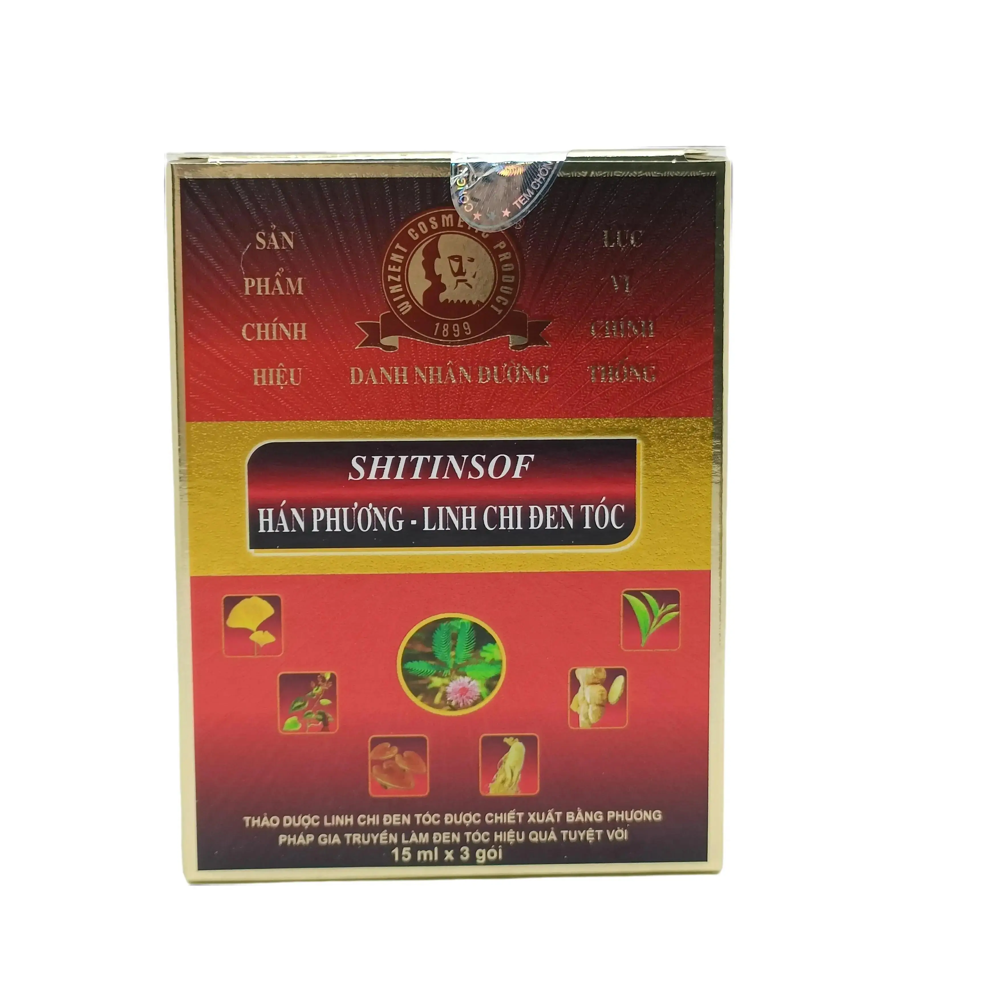 SHITINSOF Hán Phương Linh Chi đen tóc hộp 3 gói