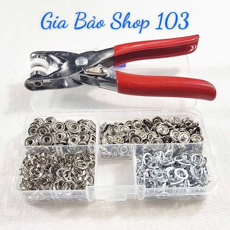 Bộ Kìm Bấm Cúc Áo 400 Chi Tiết Màu - Đa Năng, Tiện Dụng Cho Kẹp Cố Định, Áo Thun Quần Áo, Túi Xách