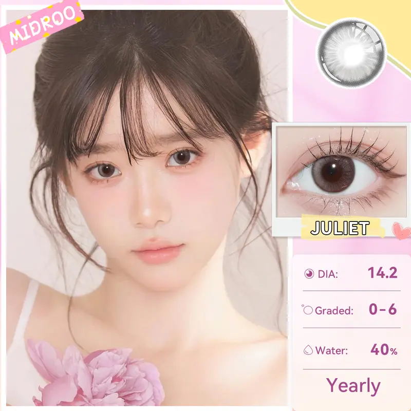 [Mua 1 Tặng 4] Midroo Lens 0-6 Độ Snowball Kính áp Tròng 14.2 Lens Cận Mắt 1 Năm kèm bộ trang điểm 3