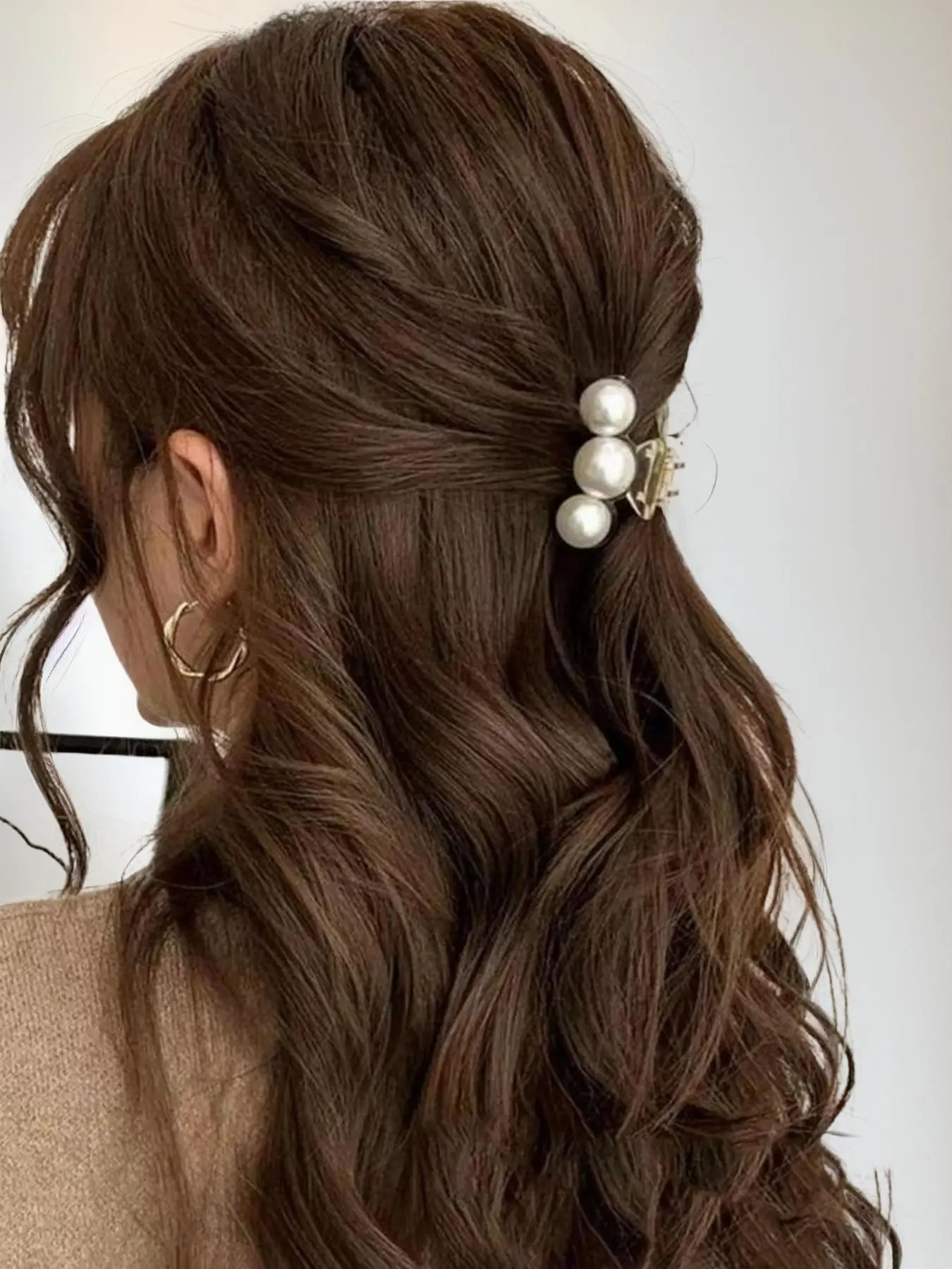 Faux Pearl Decorated Hair Claw for Women, Hairstyles Ideas, Summer Outfits 2024 Minimalist Headwear Suitable for Hair, Fashion Hair Accessories for Party, Daily Clothing Decor, Hairstyles for School