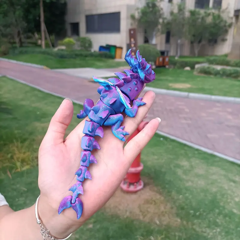 3D Printed Dragon Statue, Bendable Joint Dragon Figurine, Fantasy Theme Decoration for Home, Office Desk, Car, Living Room 4