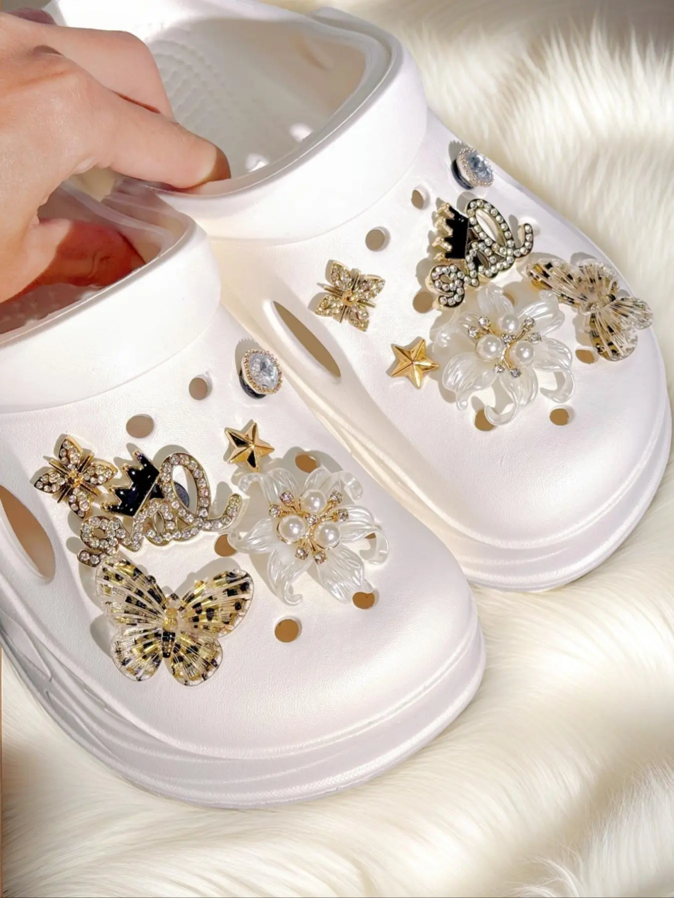 Fashionable Butterfly & Flower & Star Design Shoe Charms, Cute DIY Shoes Decoration for Clogs, Stylish Shoes Accessories for Women & Girls