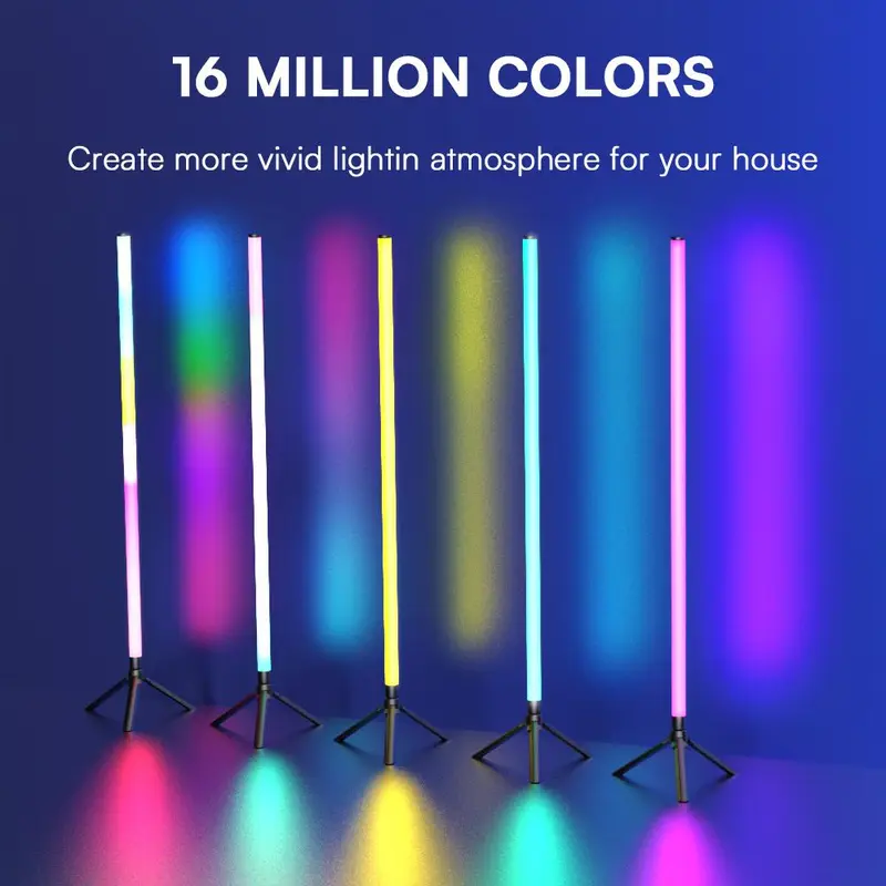 USB Powered LED Floor Light, 1/2 Counts RGB Color Changing LED Floor Light with Remote Control, Decorative Light for Home Living Room Bedroom 2