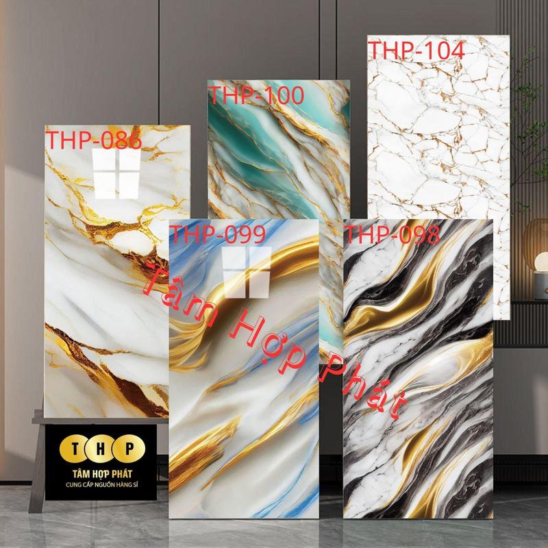 Combo 50 tấm THP cao cấp phủ pvc vân đá cẩm thạch nhiều màu hình dán trang trí phòng  Wallpaper & Wall Trim