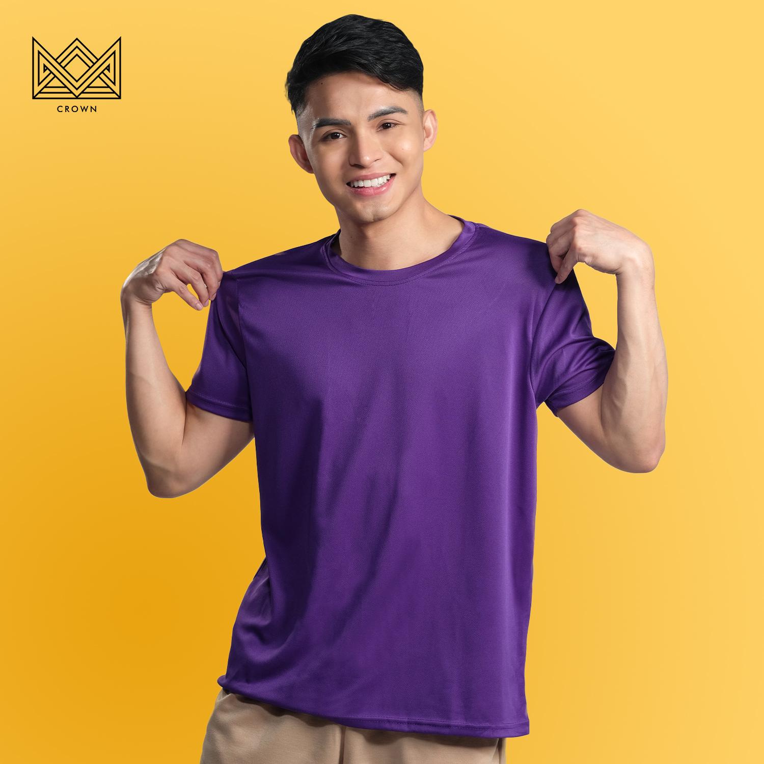 Crown Mens Drifit Round Neck Tshirt for Men Active Wear Quick Dry Sports Summer Tops Outfit Black_voghion.com