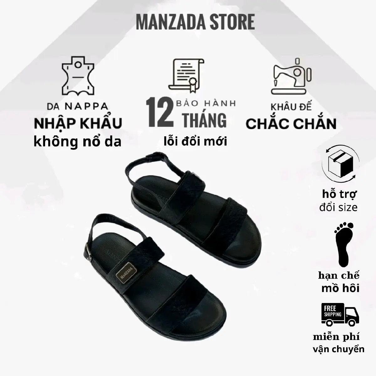 Dép quai hậu hai quai đã được khâu chỉ 2 bên quai với đế quai dép chất liệu da đế cao su đúc 2 lớp mặt dép được làm nhám đi thoáng mồ hôi chân Mã 006 Nam DéP Sandal Đế Bằng Đồng Slipper