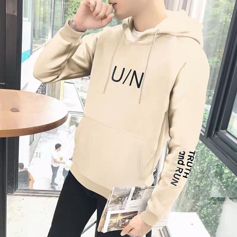 ÁO KHOÁC HOODIE NỈ UNISEX FORM RỘNG NAM IN KÝ TỰ UN MÙA KEM CỰC CHẤT Menswear Tay Dài Nhung Nhung