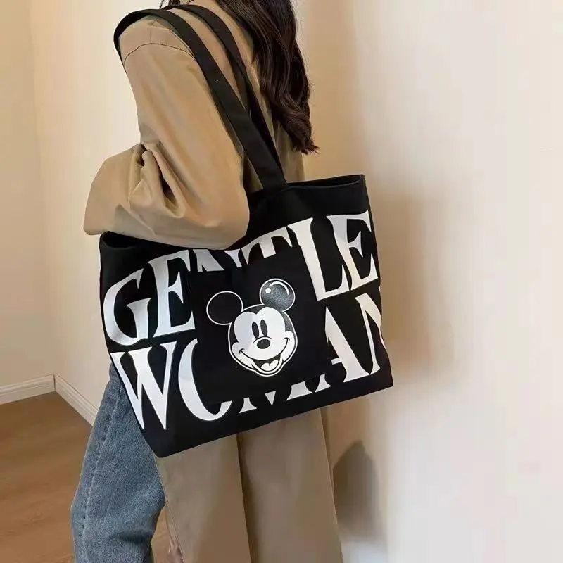 Túi Tote Vải Bố, Sức Chứa Lớn, Thiết Kế Mickey & Phụ Nữ Nhẹ Nhàng, Hàng Mới Về Năm 2024, Túi Tote Đeo Vai Thời Trang, Túi Mua Sắm Cầm Tay Thích Hợp Để Đi Chơi 7