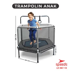 SPEEDS Trampoline Anak Mainan Hiburan Anak Trampolin Lompat Loncat Dengan Handle 067-10