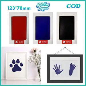 Ink Pad Clean Touch Bantalan Tinta Cetakan Telapak Tangan Kaki Bayi Paw Print Hewan Hitam Biru Merah