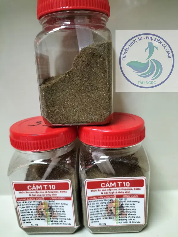 [ MUA 1 TẶNG 1] Cám trông T10 (50g) - Thức ăn cho cá Guppy, betta và các loại cá thủy sinh kích thích tăng trưởng tốt 0