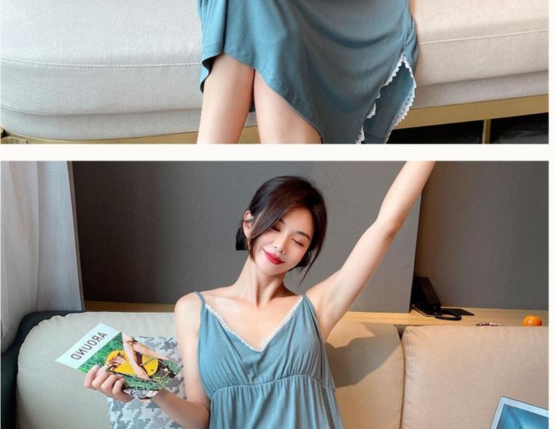 Product Introduction of Váy Ngủ Dây Đeo Dài Ngoại Cỡ Váy Ngủ Mùa Hè Mỏng, Cỡ Lớn (150kg), Trang Trí Ren, Đồ Mặc Ở Nhà Có Thể Đeo Được, Dành Cho Nữ, Năm 2025, 6520 Yêu Thích 7