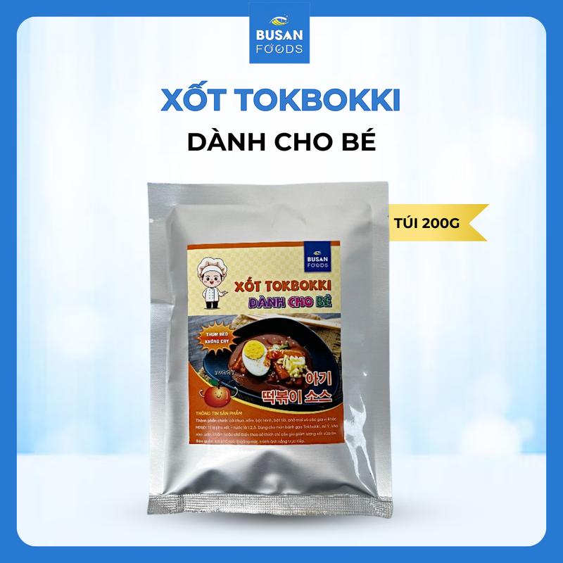 Nước Xốt Gia Vị Nêm Bánh Gạo Tokbokki Hàn Quốc Chuẩn Vị Cho Bé 200g - Thơm Không Cay, Sốt Gia Vị Nêm Cho Trẻ Em Busan Foods