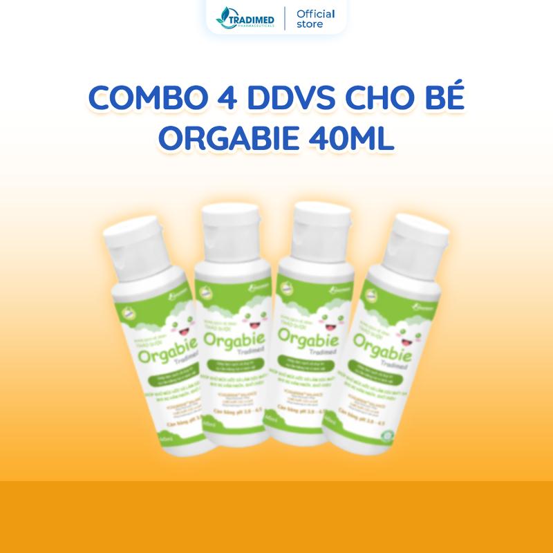 [Tặng Sữa Tắm 40ml] Combo 4 Dung Dịch Vệ Sinh Thảo Dược Cho Bé Gái Orgabie Tradimed Dung Tích 40 ml