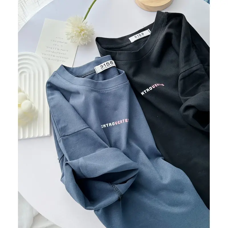Áo thun 3158 chất cotton khô thoáng mát, form rộng tay lỡ INTROVERTED freesize < 60kg 1