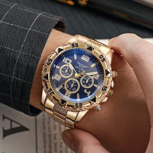 Jam Tangan Kuarza, Bergaya, Dail Besar, Teknologi Tinggi, Tiga Mata, Jalur Keluli, Pelbagai Fungsi, Baru Dalam Stok Watches