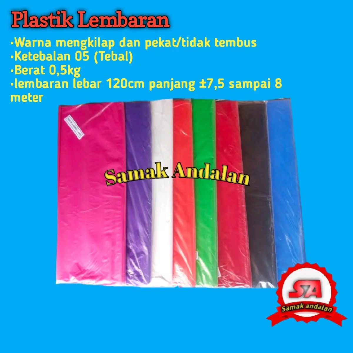 [TEBAL] Plastik lembaran 120cm berat 0,5kg panjang ±7,5meter sampai 8meter