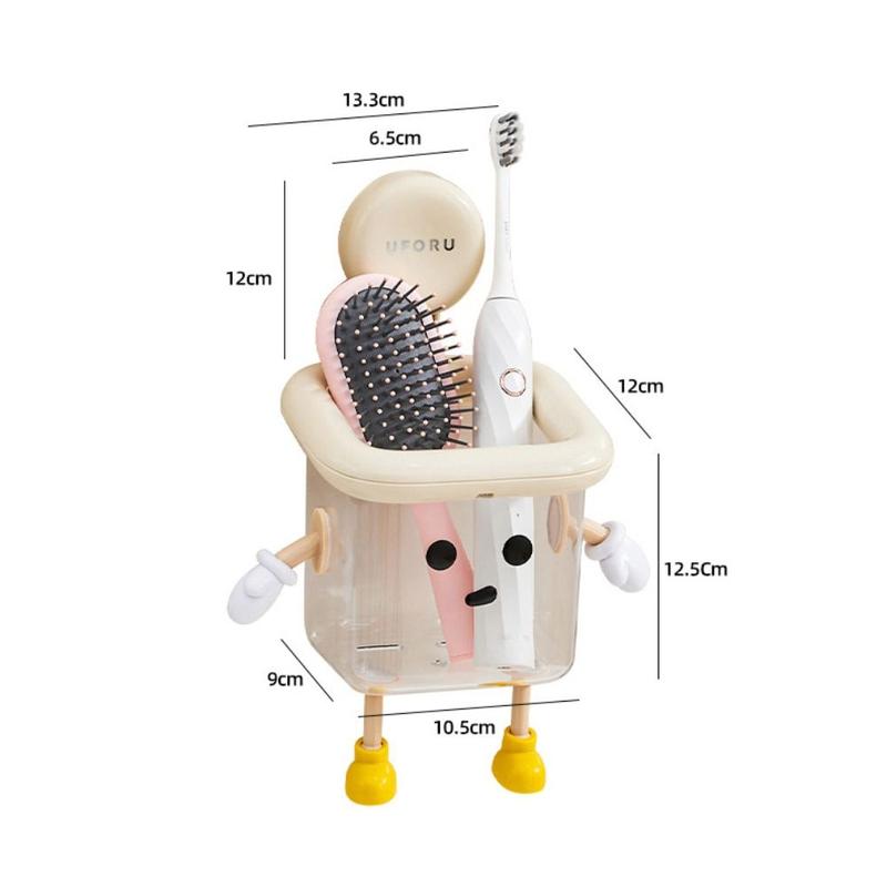 New Transparent Toothbrush Holder Wall-mounted Suction Cup Toilet Storage Rack No Punching Multifunctional Bathroom Storage Box 2