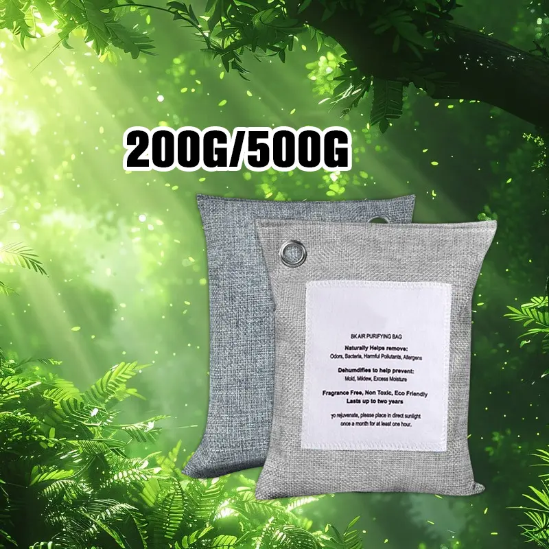 200G/500G Bamboo Charcoal Air Purifying Bag Glife Kantong Arang Pembersih Penjernih Udara Alami Penghilang Bau Ruangan Tahan Lama