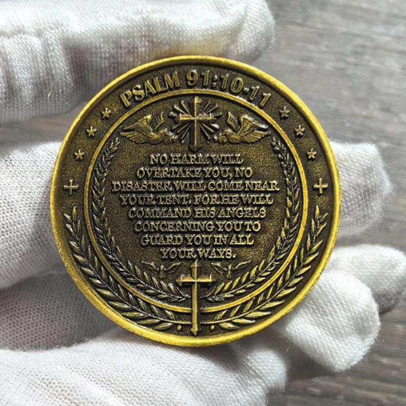 Angel Michael Medal, 1 Count Double Sided Embossed Coin, Commemorative Coin, Home Decor Ornament &  Gift for Friend 4