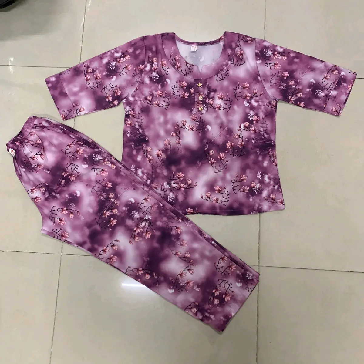 Bộ vải mango tay lỡ quần dài từ size 2 đến 4