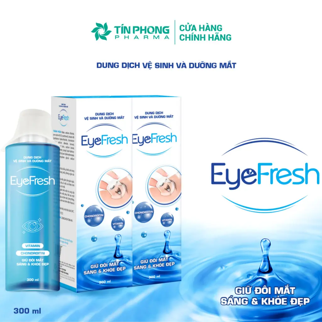 Nước Rửa Mắt EYEFRESH Kèm Cốc Rửa Vệ Sinh Mắt, Sạch Cặn Trang Điểm và Dưỡng Ẩm Cho Mắt